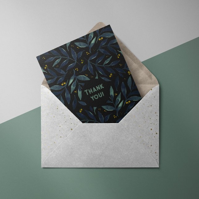 Elegant watercolor branches Thank You Card (Creator Uploaded)