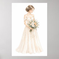 Elegant Watercolor Bride Illustration