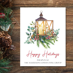 Elegant Watercolor Business Christmas Holiday Card