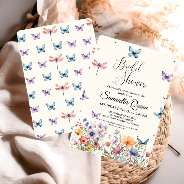 Elegant Watercolor Butterflies Bridal Shower Invitation (Creator Uploaded)