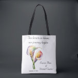 Elegant Watercolor Calla Lilies Romantic Floral Tote Bag<br><div class="desc">This elegant RSVP card features watercolor calla lilies and classic typography in a minimal, romantic layout. Perfect for weddings in 2025, this timeless design announces your special day with warmth and style. Ideal for garden weddings, formal events, or floral themes. Customise with your names and date for a lasting impression....</div>