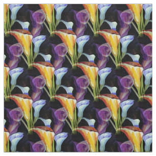 Elegant Watercolor Calla Lily Floral Fabric