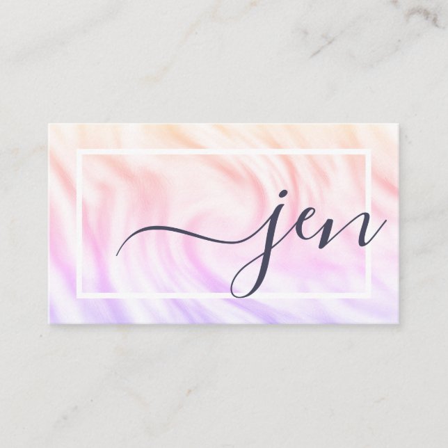 Elegant Watercolor Calligraphy Name Signature Chic Business Card (Front)