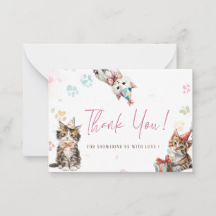 Elegant Watercolor Cat Kitten birthday Card