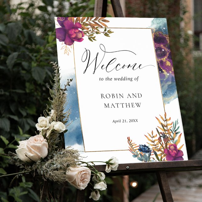 Elegant Watercolor  Celestial Welcome Wedding Sign (Creator Uploaded)