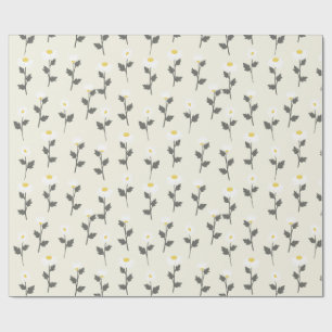 Elegant Watercolor Chamomile Daisy Floral Wrapping Paper