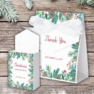 Elegant Watercolor Christmas Baby Shower Favour Box