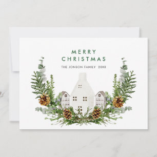 Elegant Watercolor Christmas Composition Greeting Holiday Card