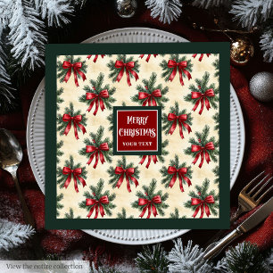 Elegant watercolor Christmas monogram napkins