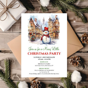 Elegant watercolor Christmas scene party invite