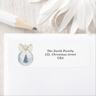 Elegant Watercolor Christmas tree Return Address Label