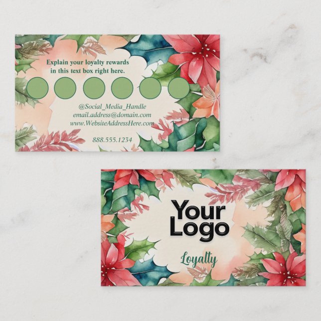 Elegant Watercolor Christmas Wreath QR Code Enclosure Card (Front/Back)