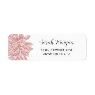 Elegant Watercolor Chrysanthemum Return Address  Return Address Label
