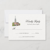 Elegant Watercolor Church wedding RSVP