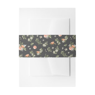 Elegant Watercolor Citrus Orchard Boho Wedding Invitation Belly Band