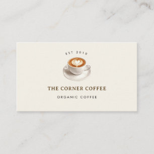 Elegant watercolor Coffee shop Business Card