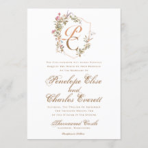 Elegant Watercolor Crest Monogram Wedding