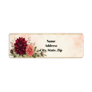 Elegant Watercolor Dahlia Garden Return Address Label