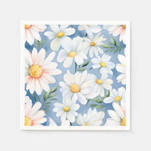 Elegant Watercolor Daisy Napkin