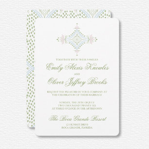 Elegant Watercolor Diamond Wedding  Invitation
