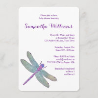 Elegant  Watercolor Dragonfly Baby Shower