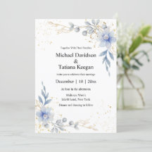 elegant watercolor dusty blue flowers wedding
