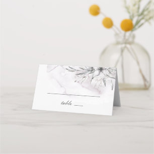 Elegant watercolor dusty purple floral wedding place card