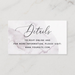 Elegant watercolor dusty purple QR wedding details Enclosure Card