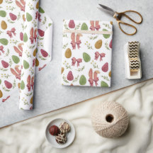 Elegant Watercolor Easter Bunny Wrapping Pape