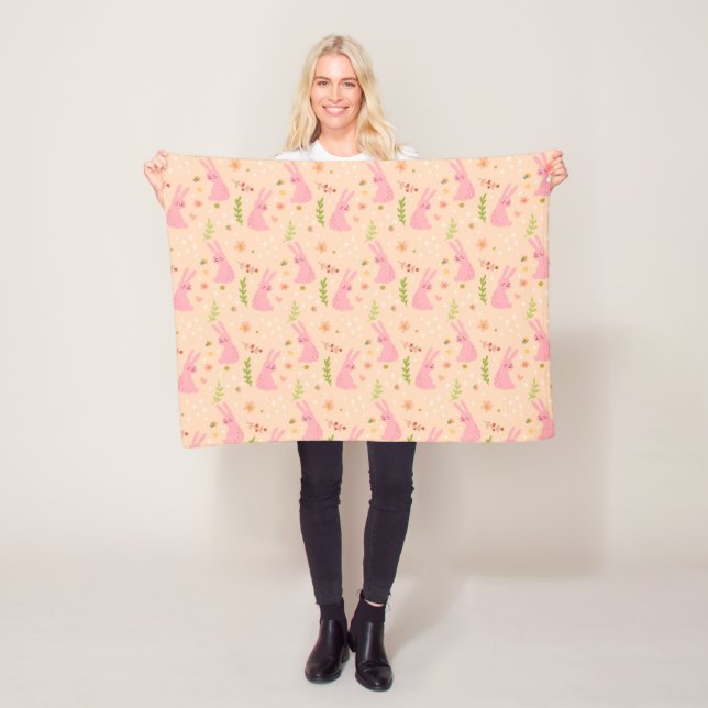Elegant Watercolor Easter Pattern | Fleece Blanket (In Situ)