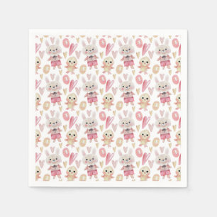 Elegant Watercolor Easter Pattern   Paper Napkin