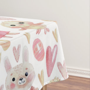 Elegant Watercolor Easter Pattern   Tablecloth
