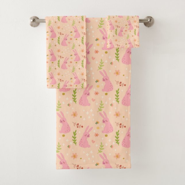 Elegant Watercolor Easter Pattern | Towel Set (Insitu)