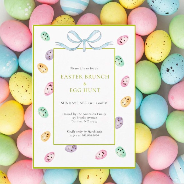 Elegant watercolor Eggs Easter BRUNCH   Invitation (Creator Uploaded)