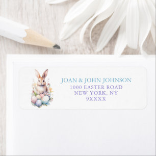 Elegant Watercolor Eggs Floral Easter BRUNCH Return Address Label