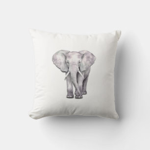 Elegant Watercolor Elephant Illustration  Cushion