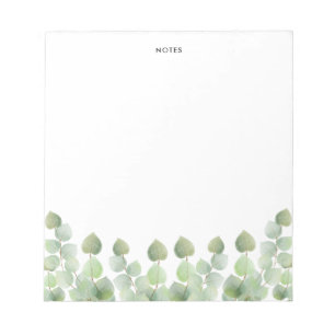 Elegant Watercolor Eucalyptus Branch Leaves Notepad