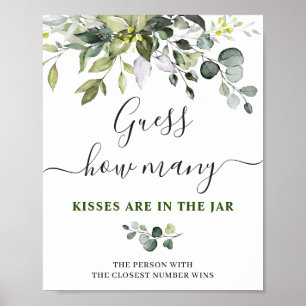 Elegant Watercolor Eucalyptus Bridal Shower Poster