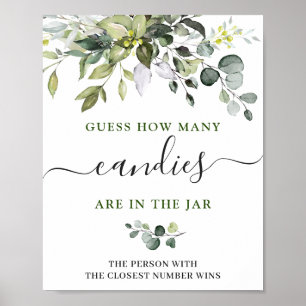 Elegant Watercolor Eucalyptus Bridal Shower Poster