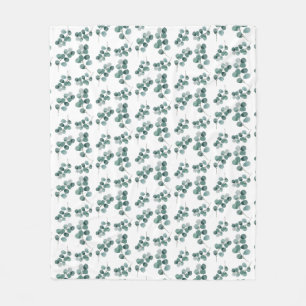 Elegant watercolor eucalyptus  fleece blanket