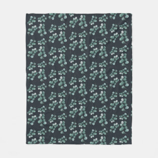 Elegant watercolor eucalyptus  fleece blanket