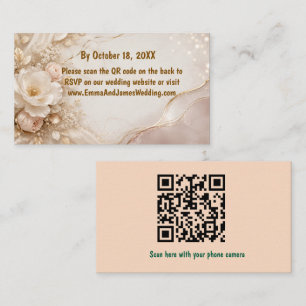 Elegant Watercolor Eucalyptus Greenery QR Code Wed Business Card