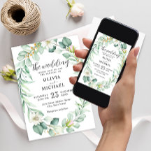 Elegant Watercolor Eucalyptus Greenery Wedding