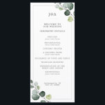 Elegant Watercolor Eucalyptus Greenery Wedding Program<br><div class="desc">Elegant Watercolor Eucalyptus Greenery Wedding Program. The design features an elegant frame with watercolor eucalyptus,  a monogram. This template includes space for ceremony details and on the reverse all the wedding party information. Personalise with your information using the template fields provided.</div>