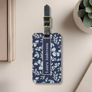 Elegant Watercolor Eucalyptus Personalised Luggage Tag