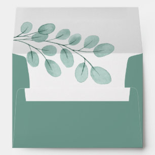 Elegant Watercolor Eucalyptus Return Address A7 Envelope
