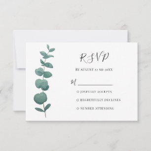 Elegant Watercolor Eucalyptus RSVP Card