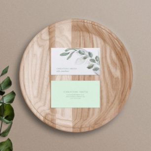 Elegant Watercolor Eucalyptus Simple Greenery Business Card