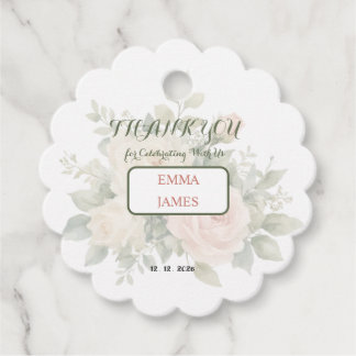 Elegant Watercolor Eucalyptus Wedding Favour Tag