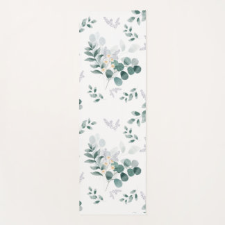 Elegant watercolor eucalyptus yoga mat